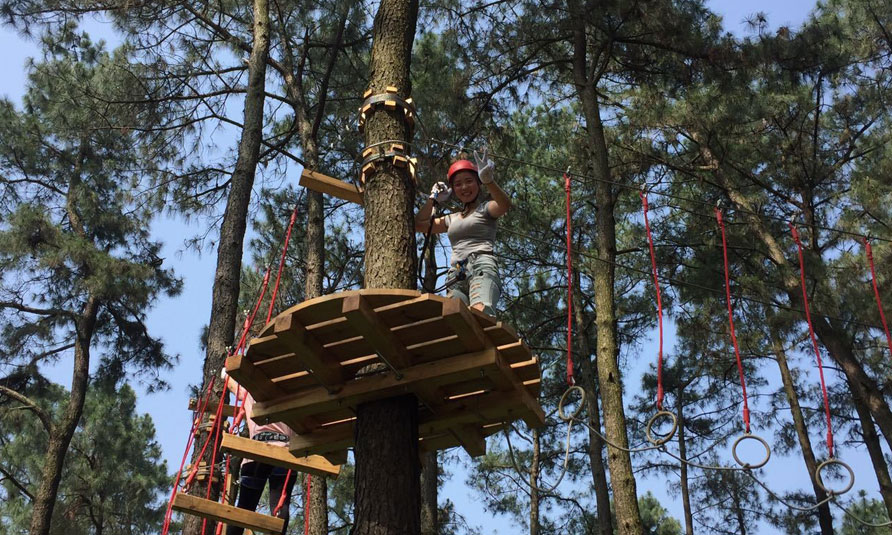 Treetop Challenge Course in China Bamboo Expo Park
